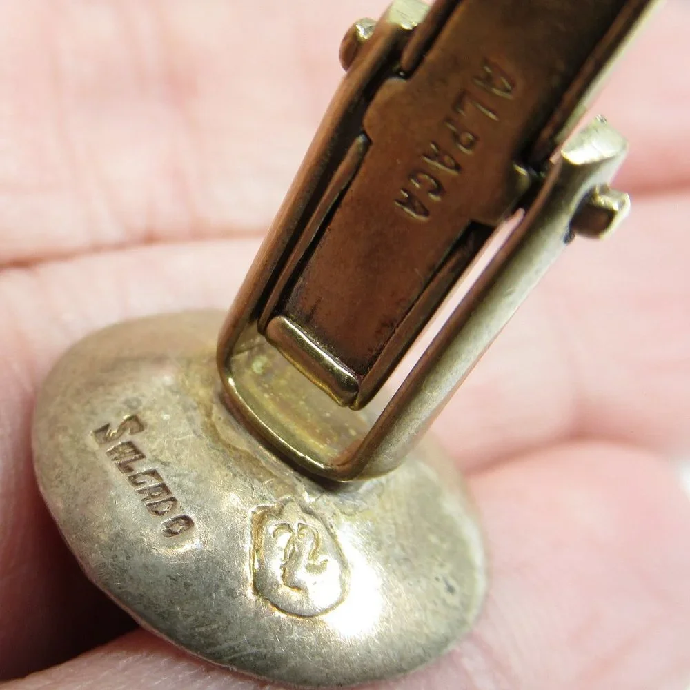 Vintage Sterling Sombrero Cuff Links snd tie tack